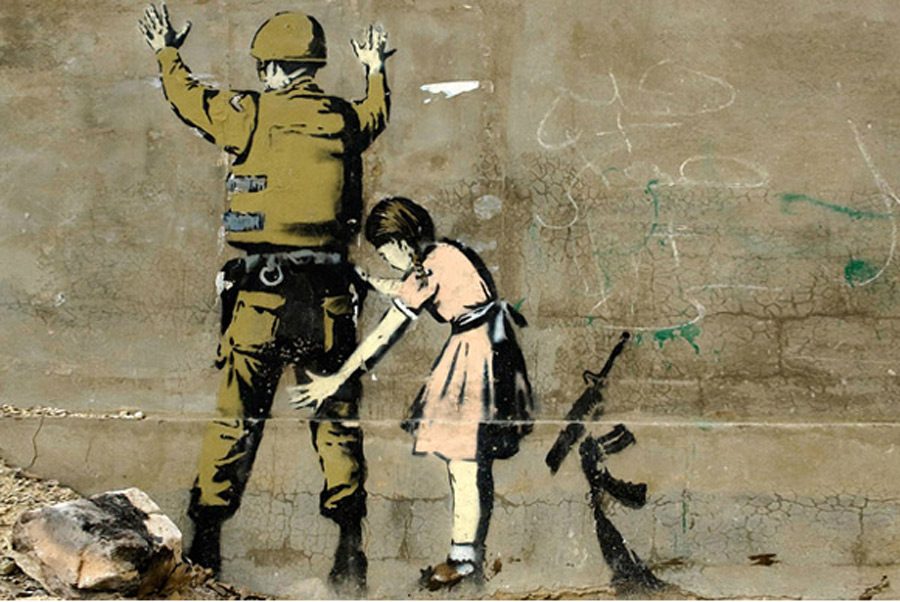 Una de las obras de Banksy